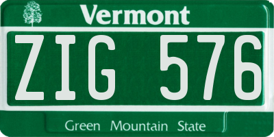 VT license plate ZIG576