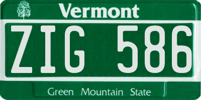 VT license plate ZIG586