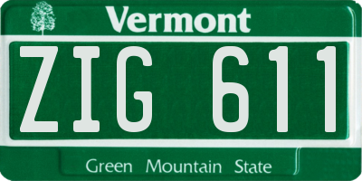 VT license plate ZIG611