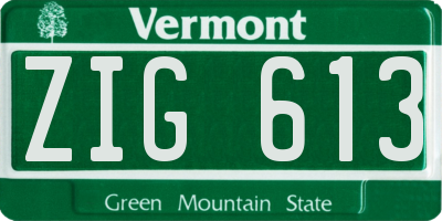 VT license plate ZIG613