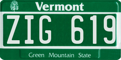 VT license plate ZIG619