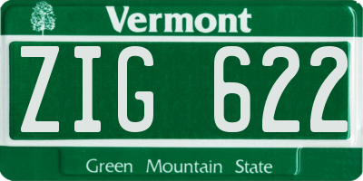 VT license plate ZIG622