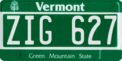 VT license plate ZIG627