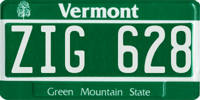 VT license plate ZIG628