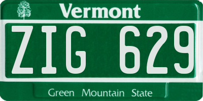 VT license plate ZIG629