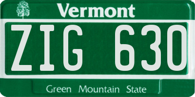 VT license plate ZIG630