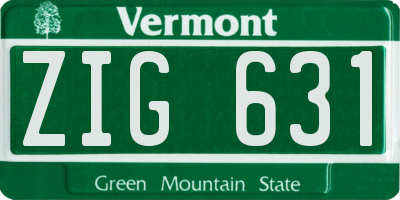 VT license plate ZIG631