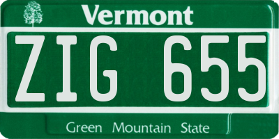 VT license plate ZIG655