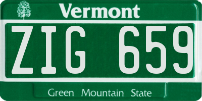 VT license plate ZIG659