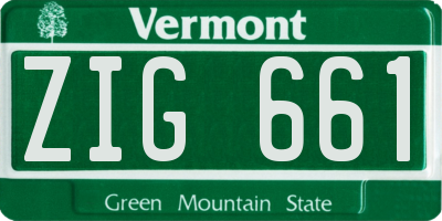 VT license plate ZIG661
