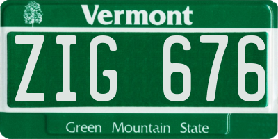 VT license plate ZIG676
