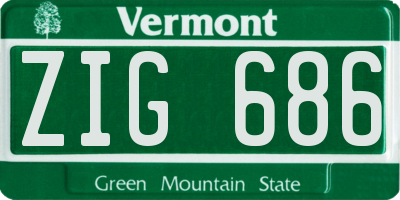 VT license plate ZIG686