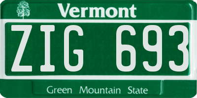 VT license plate ZIG693