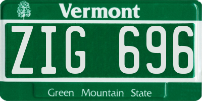 VT license plate ZIG696