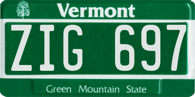 VT license plate ZIG697