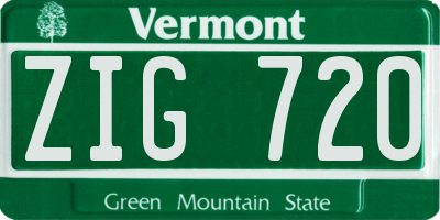 VT license plate ZIG720