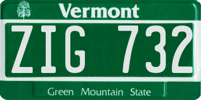 VT license plate ZIG732