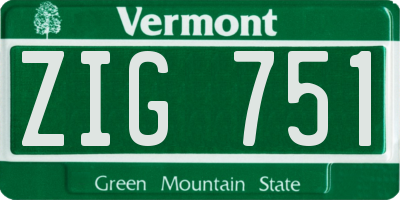 VT license plate ZIG751