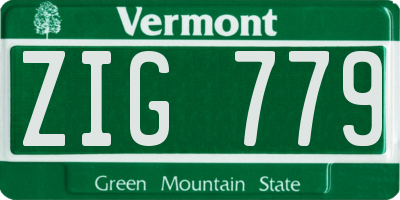 VT license plate ZIG779