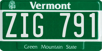 VT license plate ZIG791
