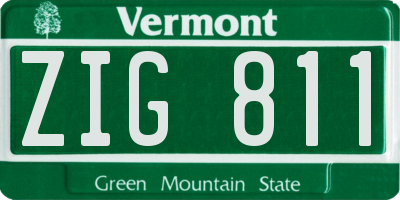 VT license plate ZIG811