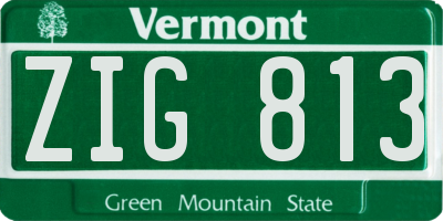VT license plate ZIG813