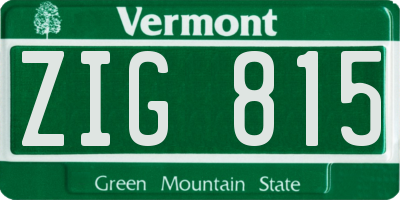VT license plate ZIG815