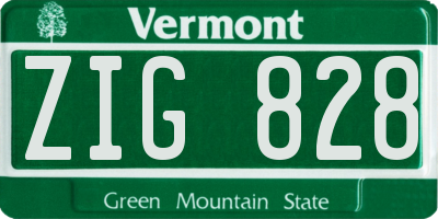 VT license plate ZIG828