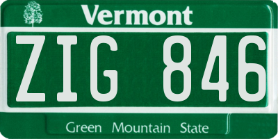 VT license plate ZIG846
