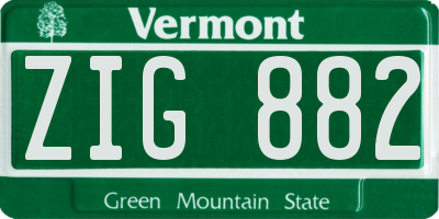 VT license plate ZIG882