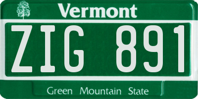 VT license plate ZIG891