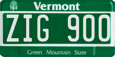 VT license plate ZIG900