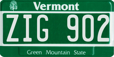VT license plate ZIG902