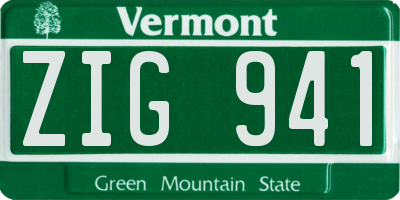 VT license plate ZIG941