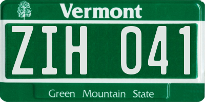 VT license plate ZIH041