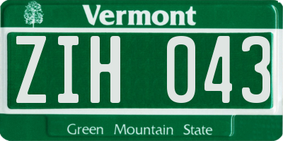 VT license plate ZIH043