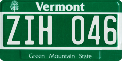 VT license plate ZIH046