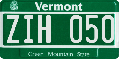 VT license plate ZIH050