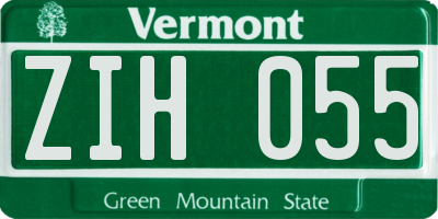 VT license plate ZIH055