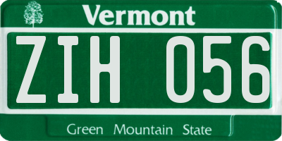 VT license plate ZIH056