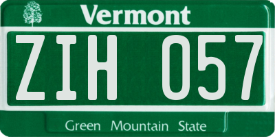 VT license plate ZIH057