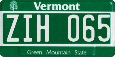 VT license plate ZIH065