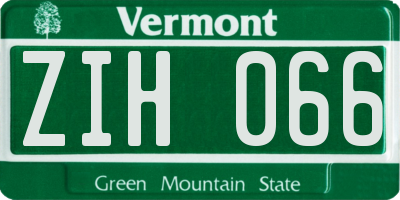 VT license plate ZIH066
