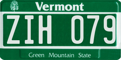 VT license plate ZIH079