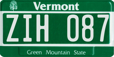 VT license plate ZIH087