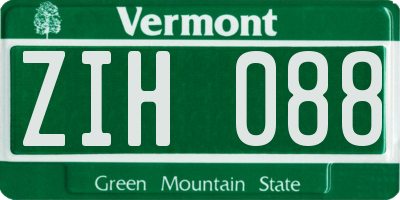 VT license plate ZIH088