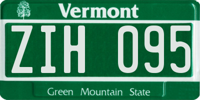 VT license plate ZIH095