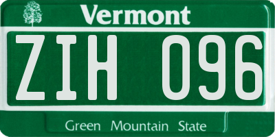 VT license plate ZIH096