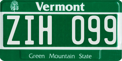 VT license plate ZIH099