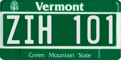 VT license plate ZIH101